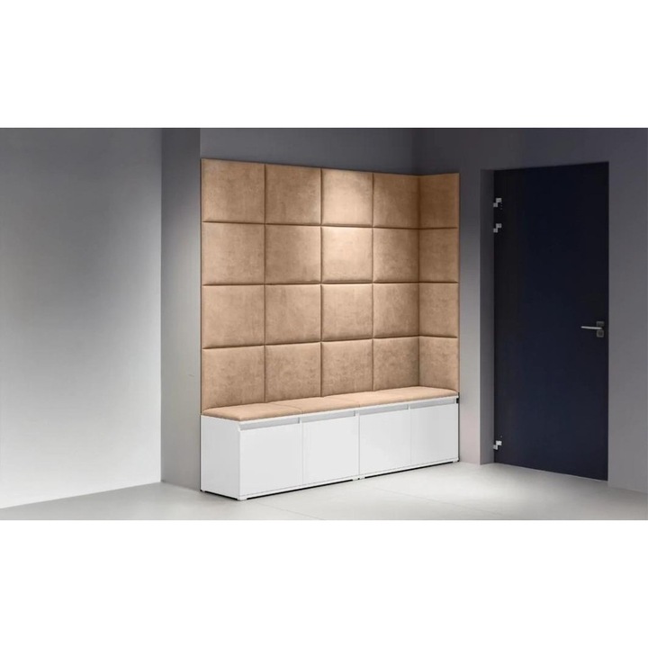 Cuier Hol Max 3 Culoare Bej inchis cu Alb 100x170x40 cm