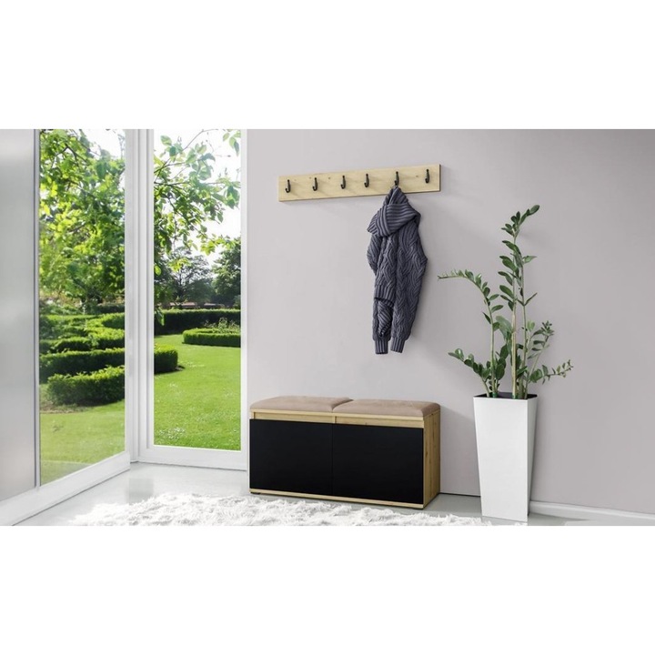 Cuier Hol Max 5 Culoare Bej inchis cu Artisan 100x40 cm