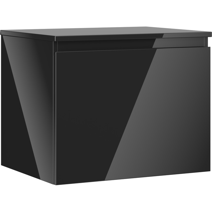 Mexen Orio dulap baie sub chiuveta 60 cm cu blat, 1 sertar, negru lucios - 91A10-06047-1-BFC70