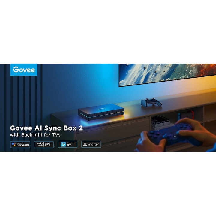 Cutie de sincronizare Govee AI H8604C12, HDMI 2.1, 8K la 60hz, 4K la 144Hz, VRR, ALLM
