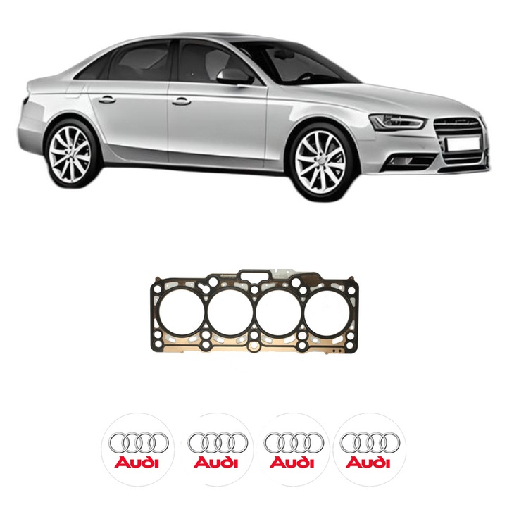 Garnitura chiuloasa AUDI A4 B8 (8K2) 2.0 TDI quattro din 2008-2012 KW 125 CP 170 CMC 1968, auto, Elring, 4x Stickere auto cu AUDI