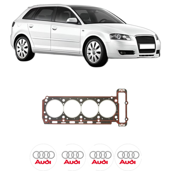 Garnitura chiuloasa AUDI A3 Sportback (8PA) 1.4 TFSI din 2007-2013 KW 92 CP 125 CMC 1390, auto, Elring, 4x Stickere auto cu AUDI