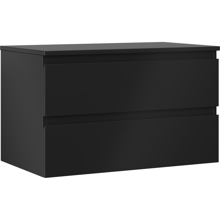 Mexen Orio dulap baie suspendat sub chiuveta 80 cm cu blat, 2 sertare, negru mat - 91A10-08047-2-BFFC71