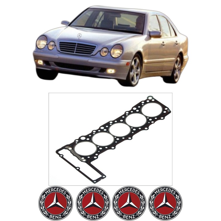 Garnitura chiuloasa MERCEDES-BENZ E-CLASS Platform/Chassis (VF210) E 290 TD (210.617) din 1996-1999 KW 95 CP 129 CMC 2874, auto, Elring, 4x Stickere auto cu MERCEDES-BENZ