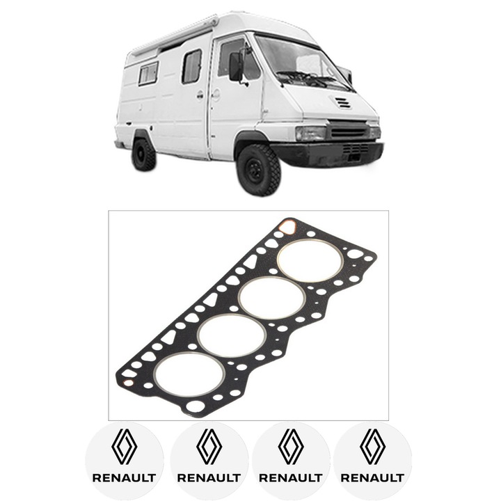 Garnitura chiuloasa RENAULT TRUCKS B Van 90 din 1986-1990 KW 68 CP 92 CMC 2445, auto, Elring, 4x Stickere auto cu RENAULT TRUCKS