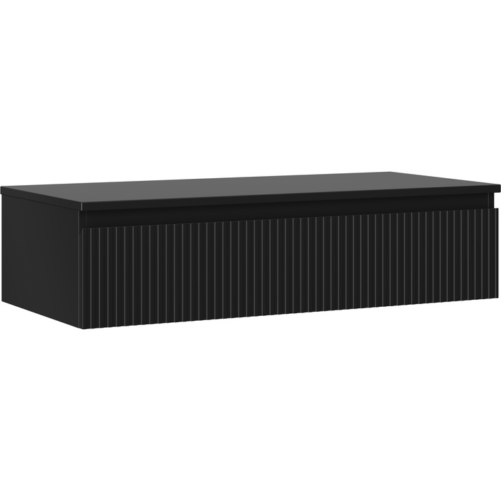 Mexen Rivel dulap baie sub lavoar 100 cm cu blat, 1 sertar, canelat, negru mat - 91A20-10023-1-BFC71