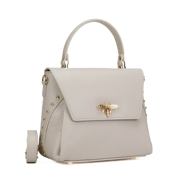 Poseta Piele Karin - Bej, Geanta Casual din Piele Naturala, Geanta, Genti