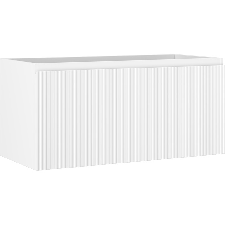 Dulap baie Mexen Rivel sub lavoar 100 cm, 1 sertar, canelat, alb mat - 91A20-10047-1-BF01