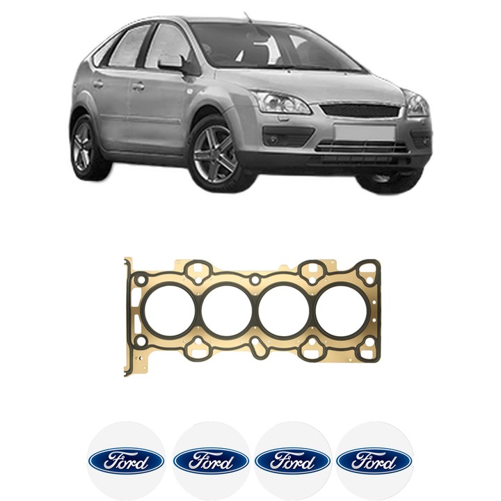 Garnitura chiuloasa FORD FOCUS II (DA_, HCP, DP) 1.8 Flexifuel din 2006-2012 KW 92 CP 125 CMC 1798, auto, Elring, 4x Stickere auto cu FORD