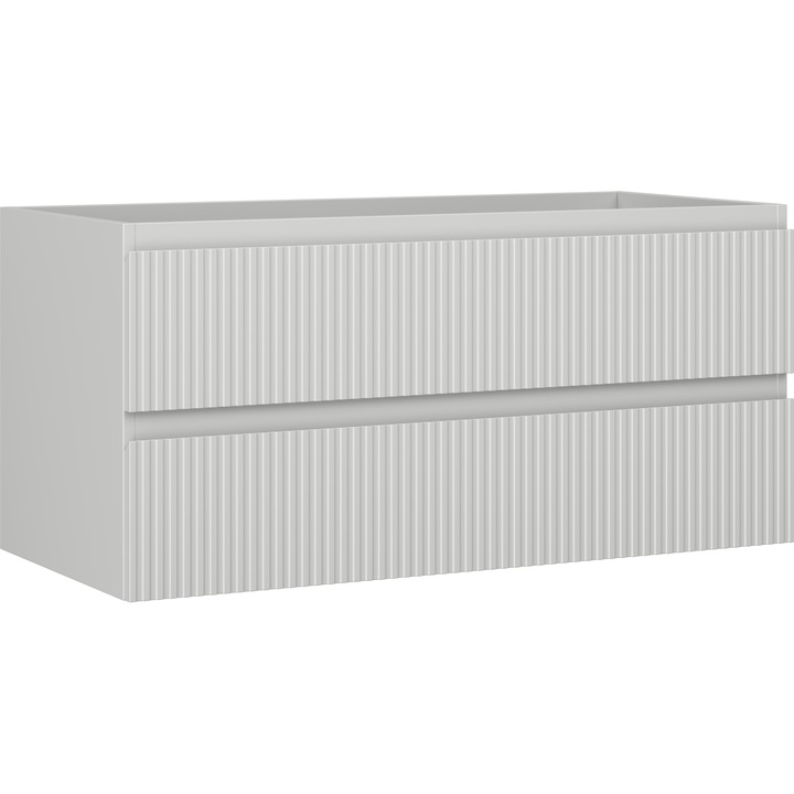 Mexen Rivel dulap pentru baie sub lavoar 100 cm, 2 sertare, riflat, gri mat - 91A20-10047-2-BFF62