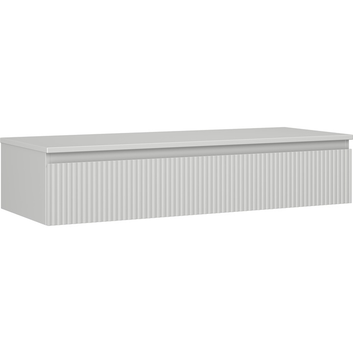 Mexen Rivel dulap baie pentru lavoar 120 cm cu blat, 1 sertar, canelat, gri mat - 91A20-12023-1-BFC62