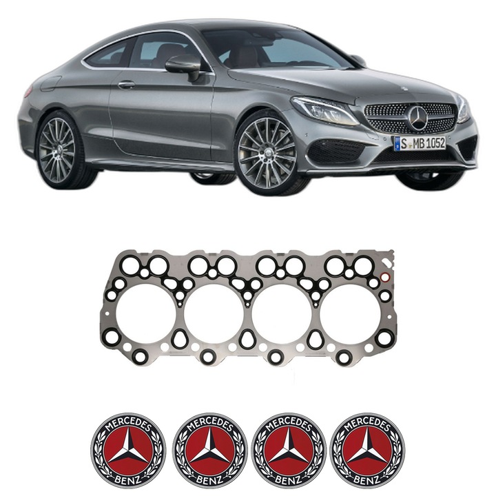 Garnitura chiuloasa MERCEDES-BENZ C-CLASS Coupe (C205) AMG C 63 S (205.387) din 2016-2023 KW 375 CP 510 CMC 3982, auto, Elring, 4x Stickere auto cu MERCEDES-BENZ