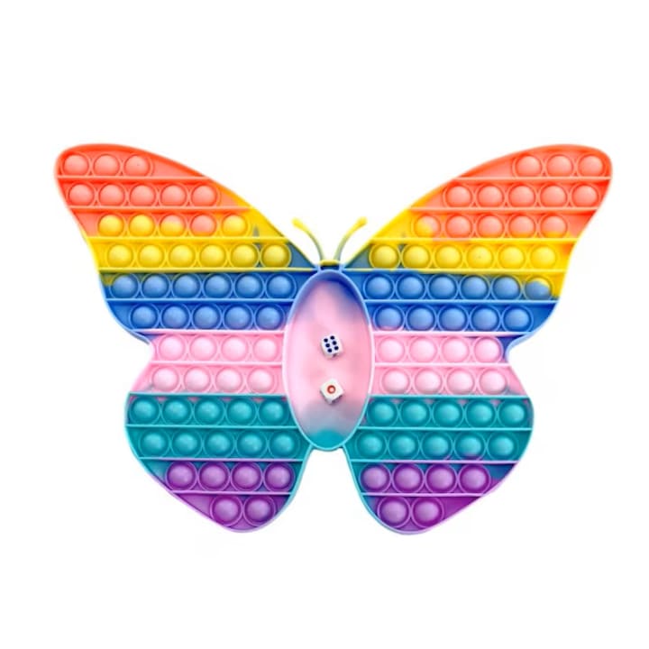 HOZRO Interaktív Játék, Pop It Pillangó Flippy, Nagy Méret 25×30 cm, Többszínű – Stresszoldó, Oktató és Szórakoztató Gyermekeknek és Felnőtteknek, Flip It & Push On It