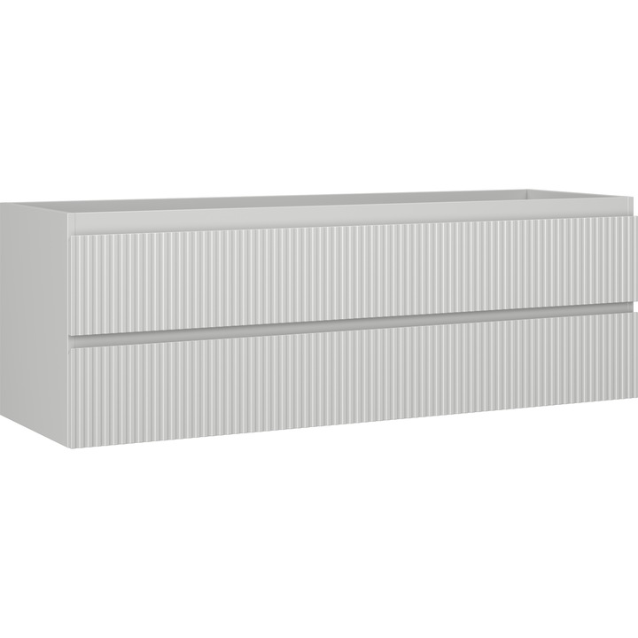 Mexen Rivel dulap baie sub lavoar 140 cm, 2 sertare, canelat, gri mat - 91A20-14047-2-BFF62