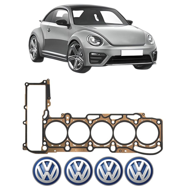 Garnitura chiuloasa Volkswagen BEETLE (5C1, 5C2) 2.5 din 2011-2019 KW 125 CP 170 CMC 2480, auto, Elring, 4x Stickere auto cu Volkswagen