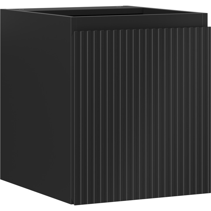 Mexen Rivel dulap baie pentru lavoar 40 cm, 1 usa, cu caneluri, negru mat - 91A21-04047-1-BF71