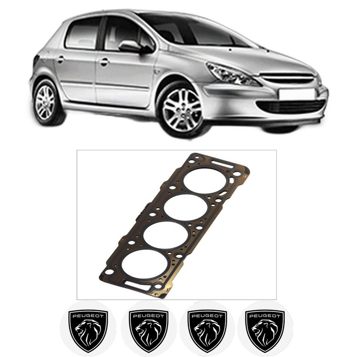 Garnitura chiuloasa PEUGEOT 307 (3A/C) 2.0 HDi 90 din 2000-2007 KW 66 CP 90 CMC 1997, auto, Elring, 4x Stickere auto cu PEUGEOT