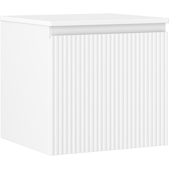 Mexen Rivel dulap baie pentru chiuveta 50 cm cu blat, 1 sertar, riflat, alb mat - 91A20-05047-1-BFC01