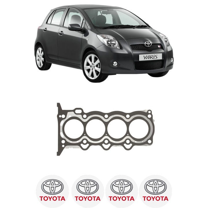 Garnitura chiuloasa TOYOTA YARIS (_P9_) 1.4 D-4D (NLP90_, NLP90R) din 2005-2012 KW 66 CP 90 CMC 1364, auto, Elring, 4x Stickere auto cu TOYOTA