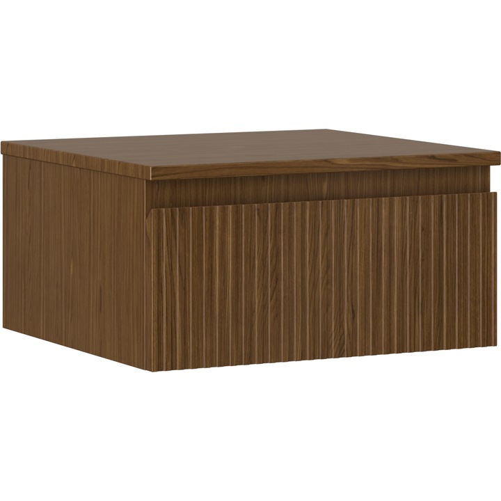 Dulap de baie sub chiuveta Mexen Rivel, 50x23,5x46cm, 1 sertar, canelat, nuc