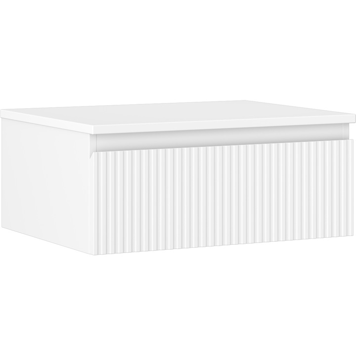 Mexen Rivel dulap baie sub chiuveta 60 cm cu blat, 1 sertar, canelat, alb mat - 91A20-06023-1-BFC01