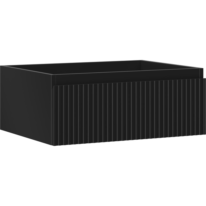 Mexen Rivel dulap de baie sub chiuveta 60 cm, 1 sertar, riflat, negru mat - 91A20-06023-1-BF71