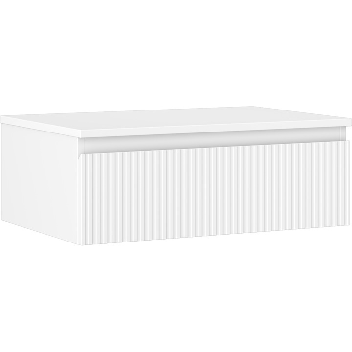 Dulap baie sub lavoar Mexen Rivel, 70cm, 1 sertar, alb mat