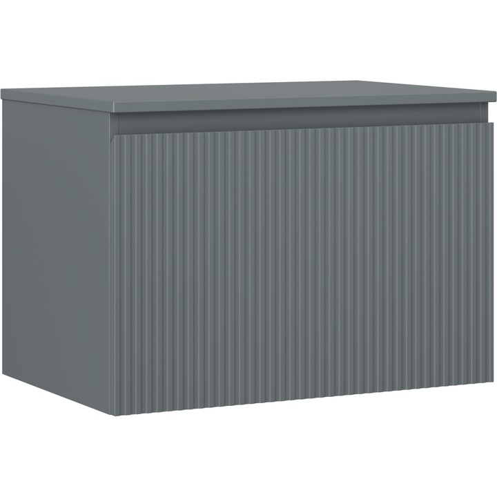 Mexen Rivel dulap baie sub chiuveta 70 cm cu blat, 1 sertar, striat, grafit mat - 91A20-07047-1-BFC66