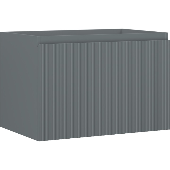 Mexen Rivel dulap de baie sub lavoar 70 cm, 1 sertar, canelat, grafit mat - 91A20-07047-1-BF66