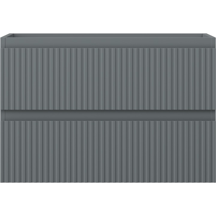 Mexen Rivel dulap baie sub lavoar 70 cm, 2 sertare, cu caneluri, grafit mat - 91A20-07047-2-BFF66