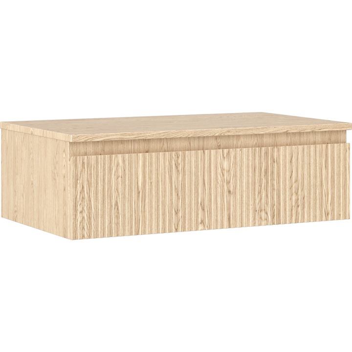 Mexen Rivel dulap baie sub lavoar 80 cm cu blat, 1 sertar, canelat, stejar - 91A20-08023-1-BFC81