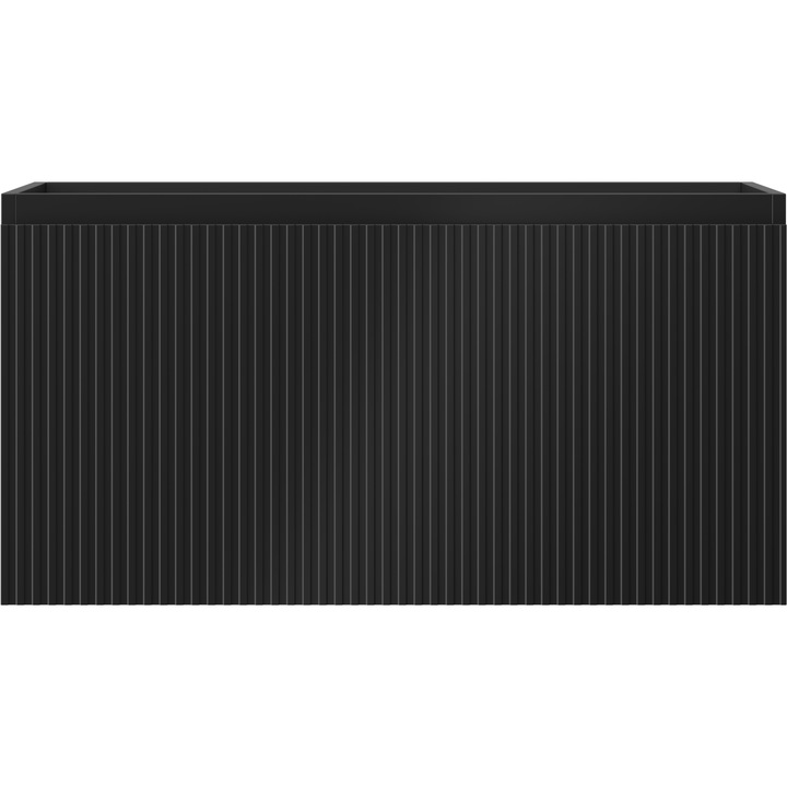 Mexen Rivel dulap de baie sub lavoar 90 cm, 1 sertar, striat, negru mat - 91A20-09047-1-BF71