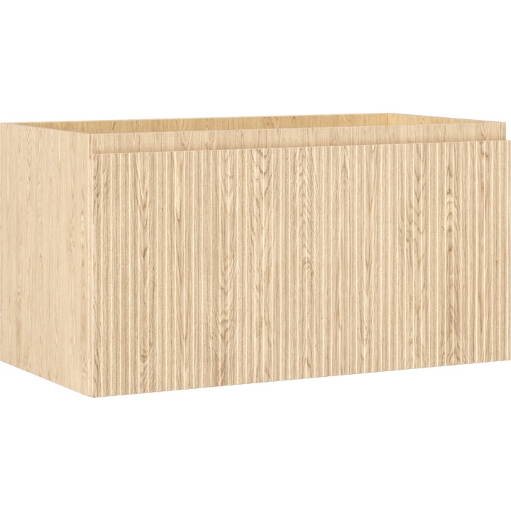 Mexen Rivel dulap baie pentru lavoar 90 cm, 1 sertar, cu caneluri, stejar - 91A20-09047-1-BF81