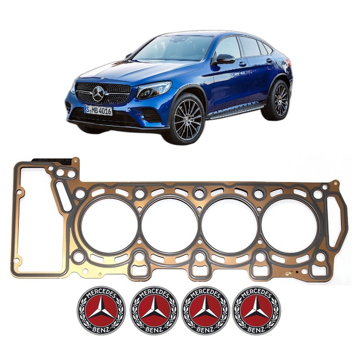 Garnitura chiuloasa MERCEDES-BENZ GLC Coupe (C253) AMG 63 S 4-matic+ (253.389) din 2017-2023 KW 375 CP 510 CMC 3982, auto, Elring, 4x Stickere auto cu MERCEDES-BENZ