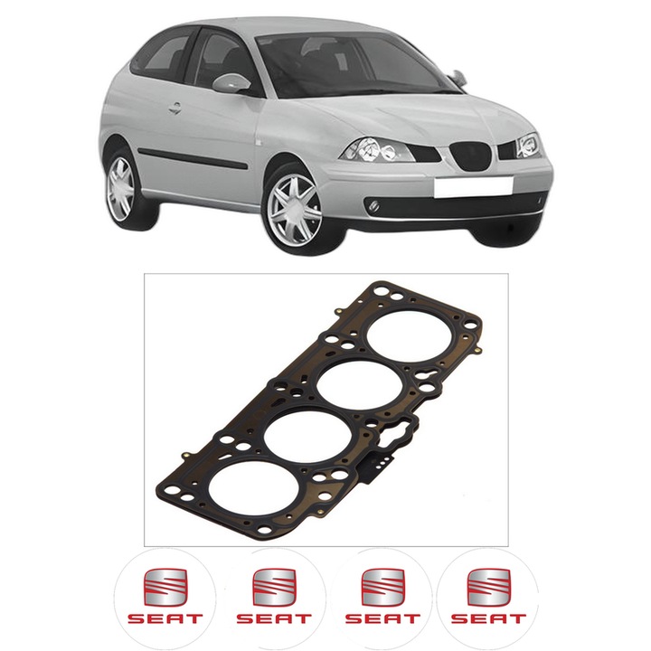 Garnitura chiuloasa SEAT IBIZA III (6L1) 1.9 TDI Cupra R din 2004-2008 KW 118 CP 160 CMC 1896, auto, Elring, 4x Stickere auto cu SEAT