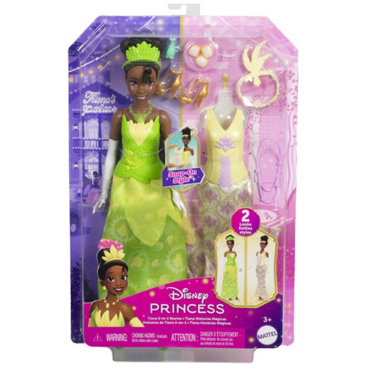 Papusa Disney Princess cu 2 tinute, 30 cm - Tiana