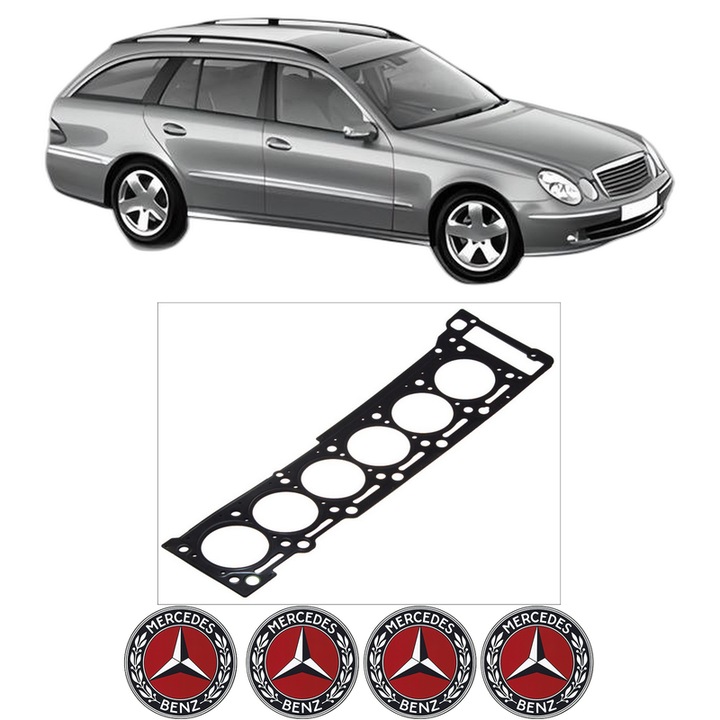 Garnitura chiuloasa MERCEDES-BENZ E-CLASS T-Model (S211) E 320 T CDI (211.226) din 2003-2009 KW 150 CP 204 CMC 3222, auto, Elring, 4x Stickere auto cu MERCEDES-BENZ