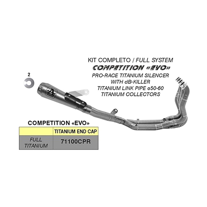 Kit esapament complet COMPETITION EVO din titan pentru BMW S 1000 R, greutate redusa, rezistenta la coroziune, gri