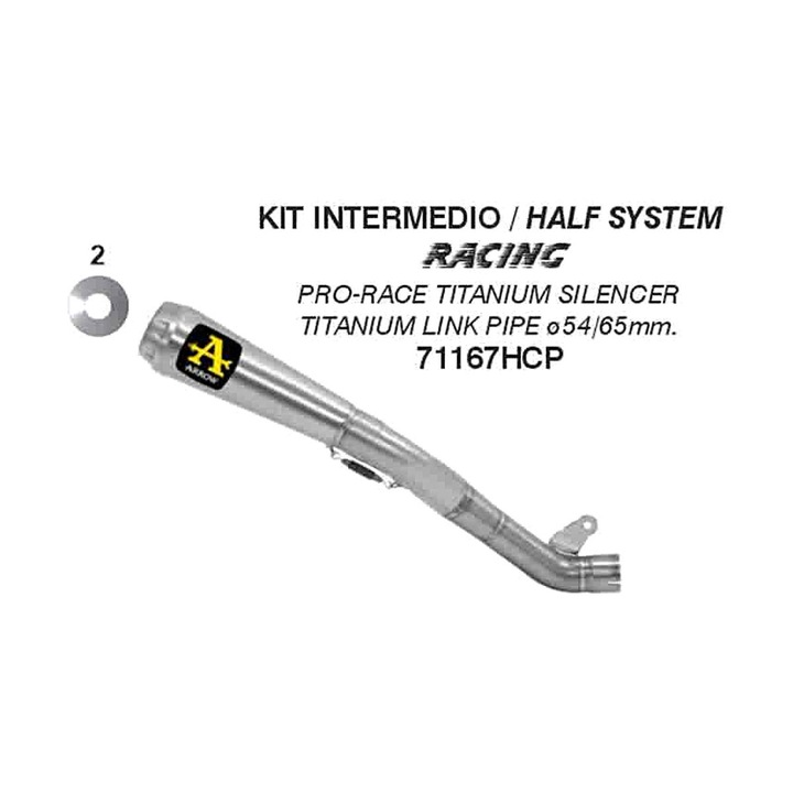 Ауспух ARROW pro-race от титан за Kawasaki ZX-10R, 250мм, 54мм, 68мм, 1.6кг, сив