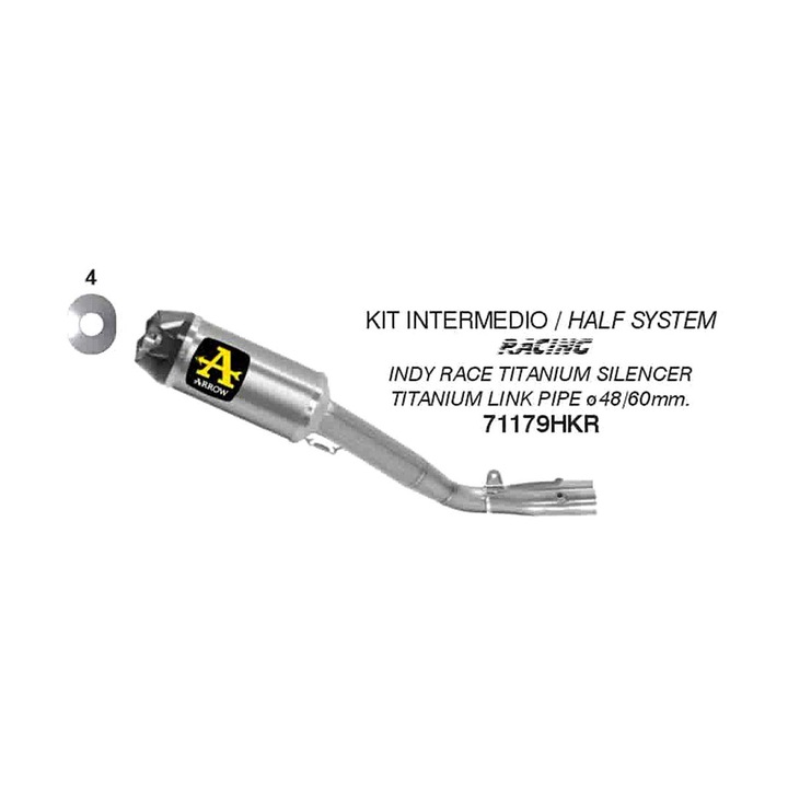 ARROW Indy Race titán kipufogó Yamaha YZF R1-hez, 220mm, 53mm, 58mm, súly 3.5kg, karbon vég