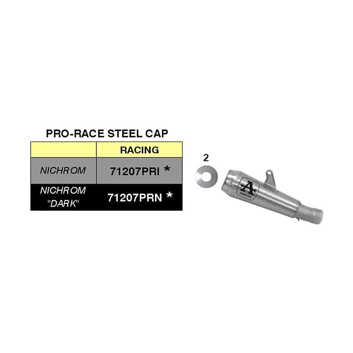 ARROW Nichrom pro-race slip-on kipufogó, rozsdamentes acél, 250x54mm, 1.52kg, szürke
