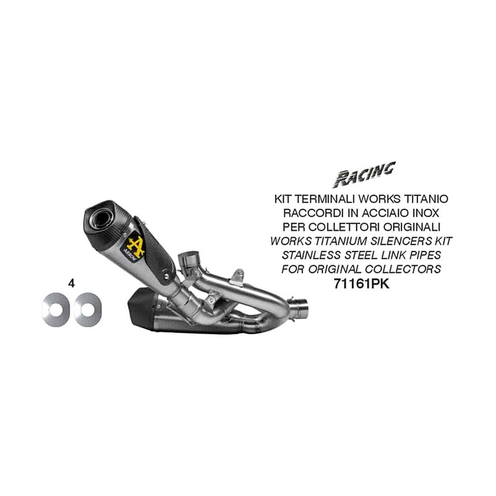 ARROW slip-on titán kipufogó Ducati Panigale V4-hez, 235mm, 54mm, 58mm, 3.8kg súly, karbon vég, szürke