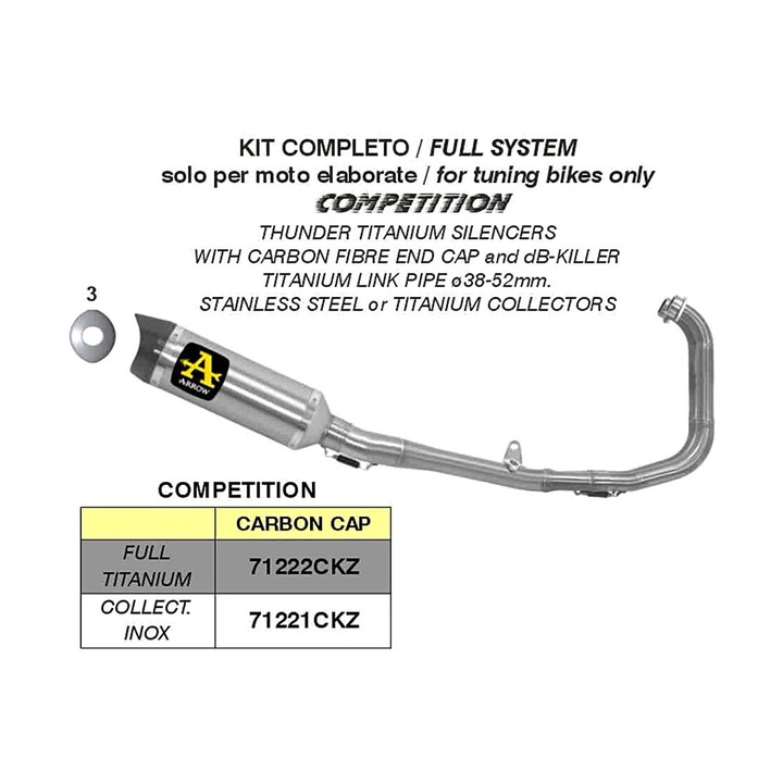 Kit complet esapament ARROW pentru Yamaha YZF R3, szürke, teljesítményoptimalizálás, aerodinamikus kialakítás
