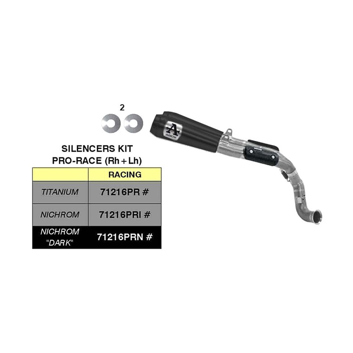 AROW pro-race slip-on kipufogó, fekete acél, 250x68mm, 4.21kg