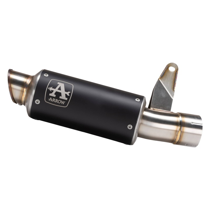 Kipufogó ARROW GP2 Dark, 200mm, fekete acél, 60mm bemeneti átmérő, 58mm kimeneti átmérő, ECE jóváhagyással