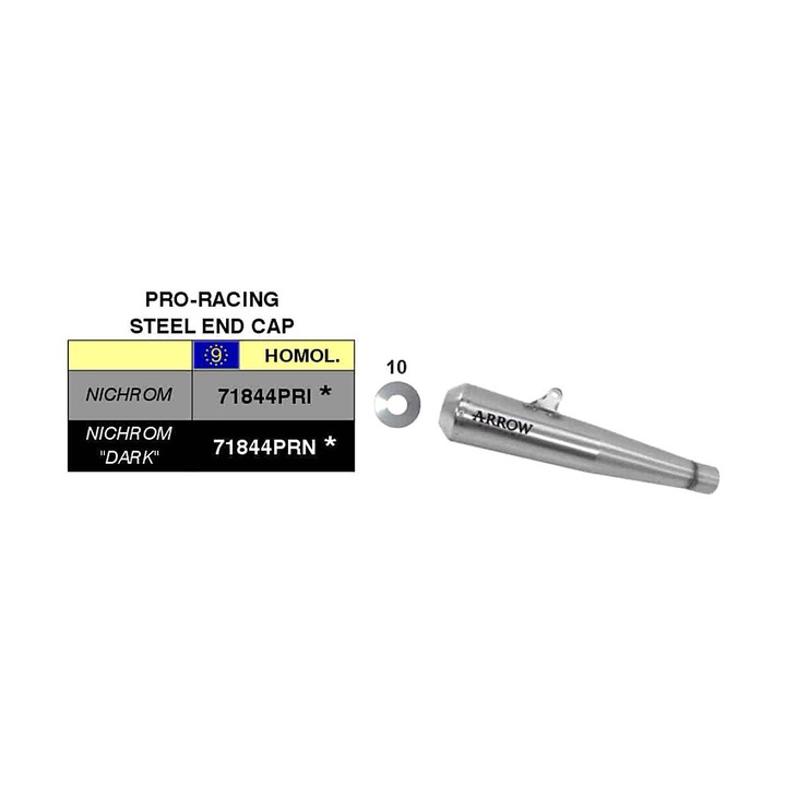 Kipufogó ARROW pro-racing slip-on, inox, 450mm, 53mm, 50mm, szürke