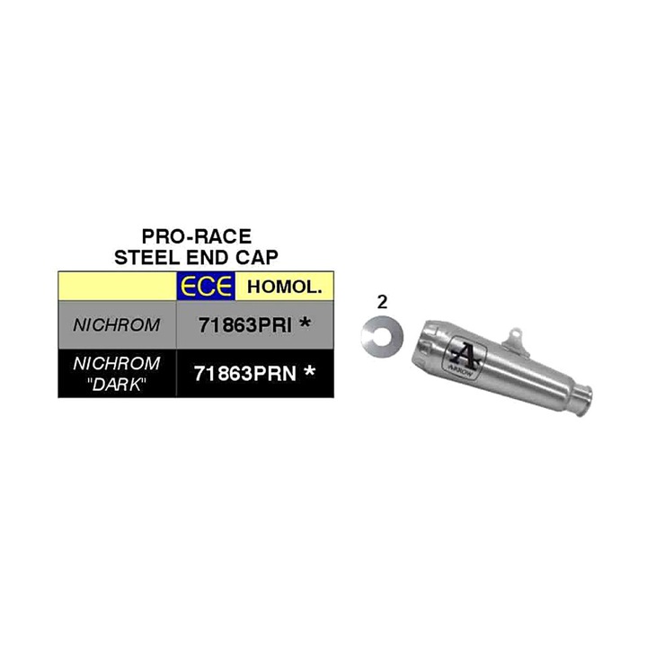 ARROW Pro-Race Nichrom kipufogó, rozsdamentes acél, 250mm, 45mm x 68mm, 1.32kg, Yamaha YZF R6-hoz