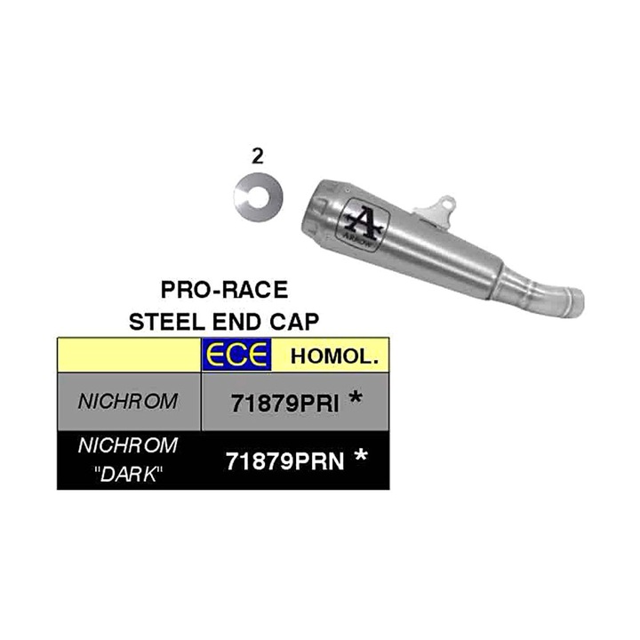 ARROW pro-race slip-on kipufogó Benelli Leoncino 500-hoz, sötét acél, 250mm x 43mm x 68mm, 1.52kg