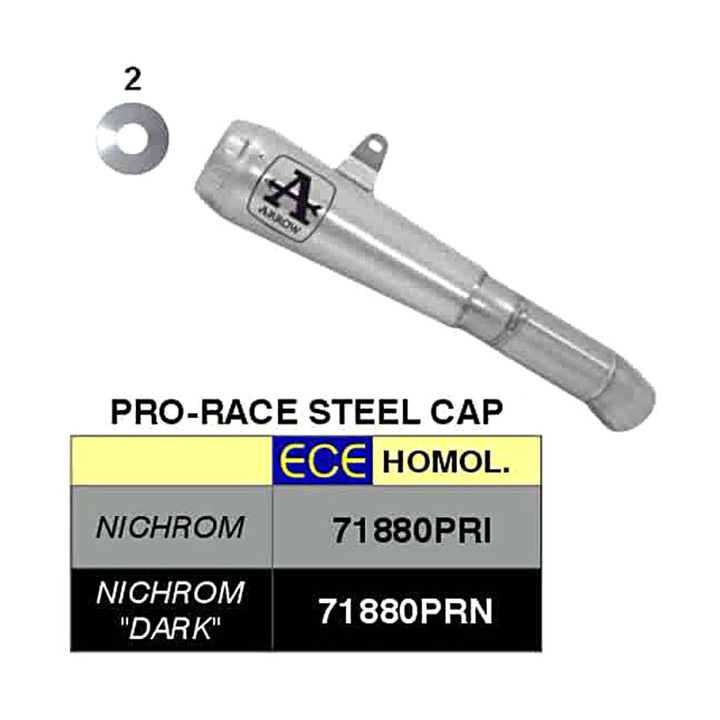 Kipufogó ARROW pro-race slip-on, inox, 250mm, 60mm, 68mm, szürke