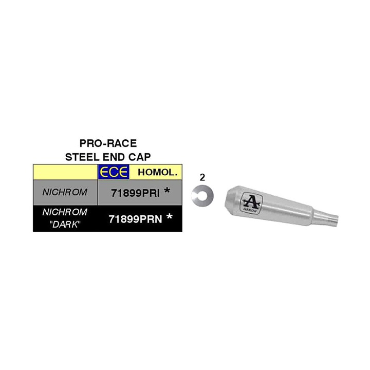 ARROW Pro-Race kipufogó, Nichrom, rozsdamentes acél, 250mm, 35mm x 38mm, súly 1.32kg, szürke szín